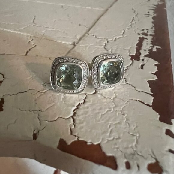 David Yurman Albion Stud Earrings with Gemstone and Diamonds in Silver - Picture 4 of 11